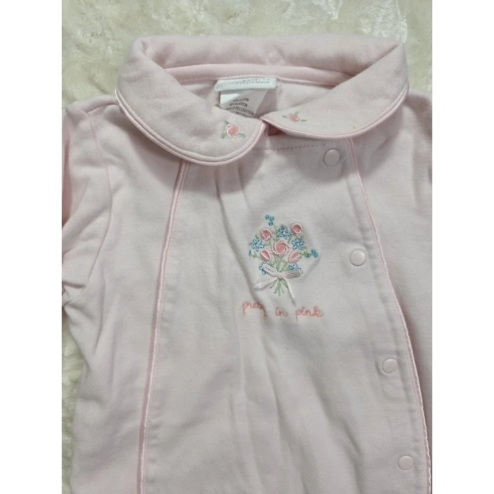 Vintage Y2K Carter's Classics Pink Footed Sleeper 0-3M Floral Baby Girl